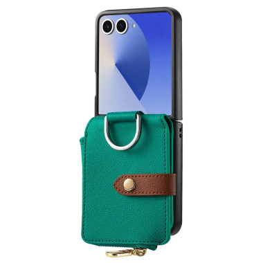 Coque Cuir Litchi Anneau Porte-Monnaie Galaxy Z Flip 8