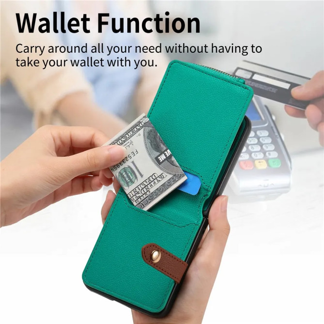 Coque Cuir Litchi Anneau Porte-Monnaie Galaxy Z Flip 8