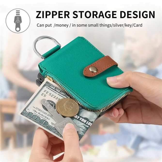 Coque Cuir Litchi Anneau Porte-Monnaie Galaxy Z Flip 8