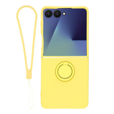 Coque Silicone Liquide Anneau Dragonne Galaxy Z Flip 8