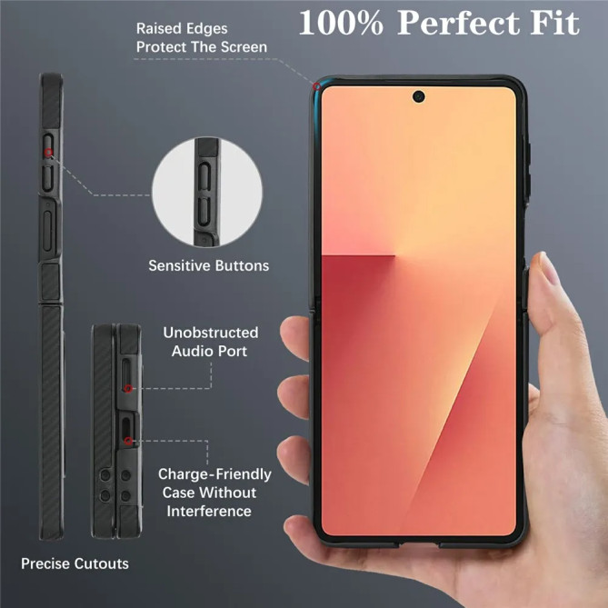 Coque Fibre de Carbone Chute 3m Galaxy Z Flip 8 Magnétique