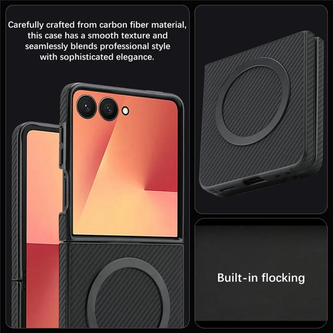 Coque Fibre de Carbone Chute 3m Galaxy Z Flip 8 Magnétique