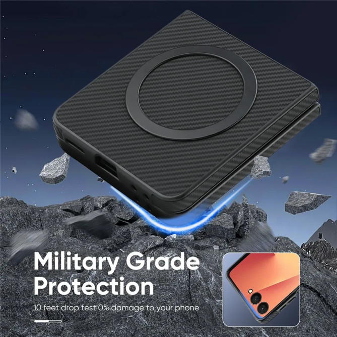 Coque Fibre de Carbone Chute 3m Galaxy Z Flip 8 Magnétique