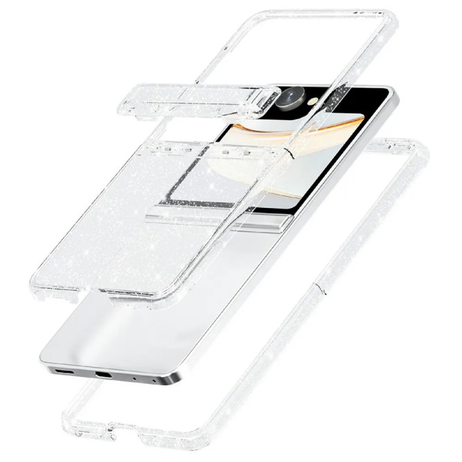 Coque Samsung Galaxy Z Flip 8 Transparente Paillettes Antichoc
