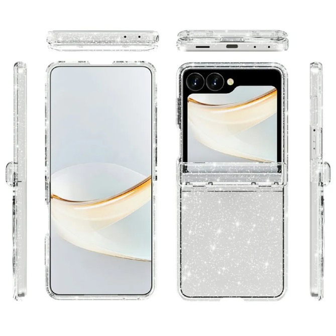 Coque Samsung Galaxy Z Flip 8 Transparente Paillettes Antichoc