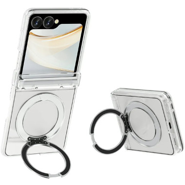 Coque Samsung Galaxy Z Flip 8 Transparente Support Rotatif Magnétique 2400 Gauss