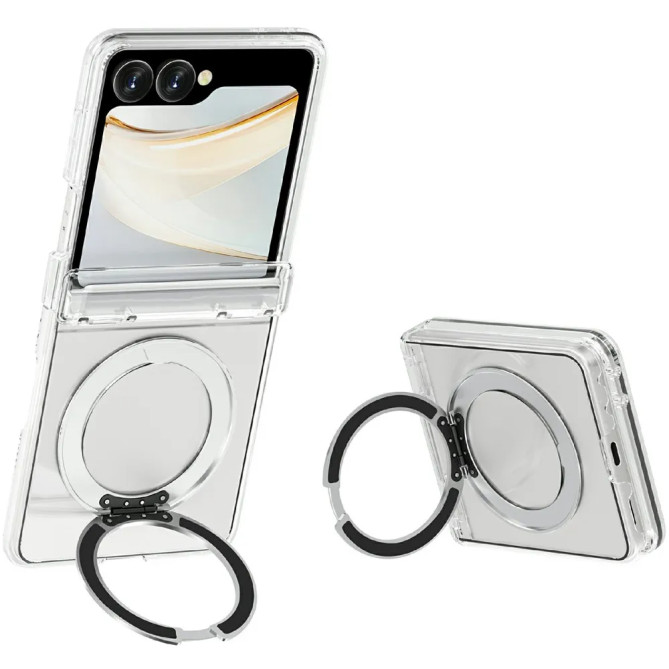 Coque Samsung Galaxy Z Flip 8 Transparente Support Rotatif Magnétique 2400 Gauss