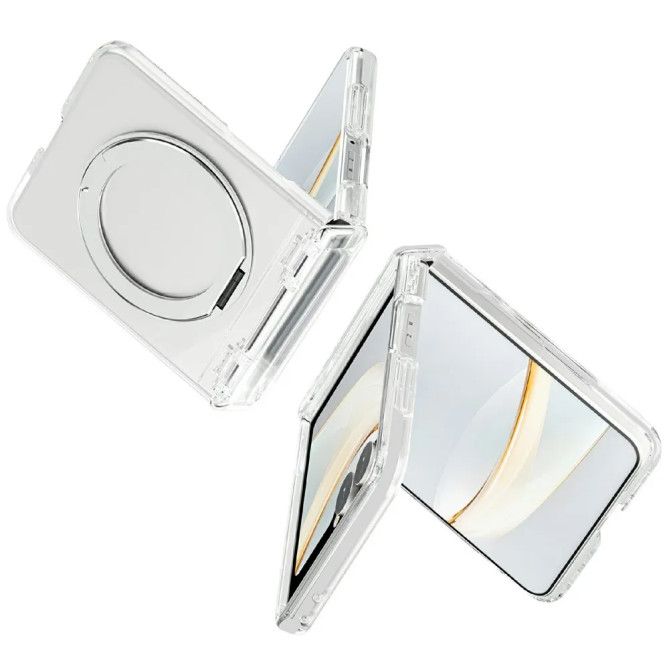 Coque Samsung Galaxy Z Flip 8 Transparente Support Rotatif Magnétique 2400 Gauss