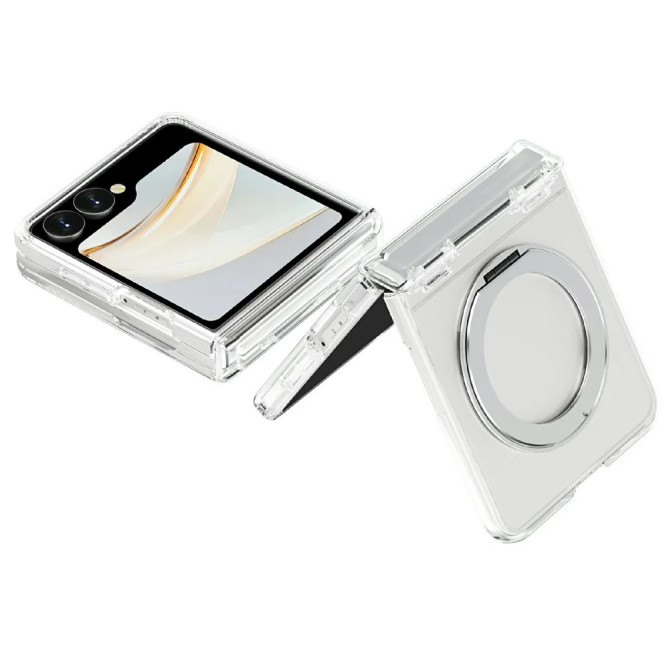 Coque Samsung Galaxy Z Flip 8 Transparente Support Rotatif Magnétique 2400 Gauss