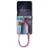 Coque Samsung Galaxy Z Flip 8 Relief Matelassé en V avec Dragonne Tressée - Couleurs: Bleu clair