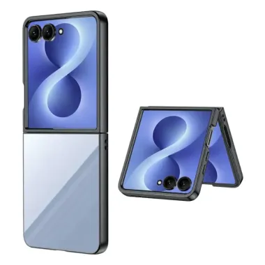 Coque Samsung Galaxy Z Flip 8 Transparente Contour Irisé Touches Ajourées - Couleurs: Noir