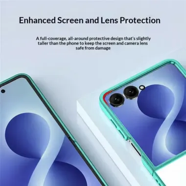 Coque Samsung Galaxy Z Flip 8 Transparente Contour Irisé Touches Ajourées - Couleurs: Noir