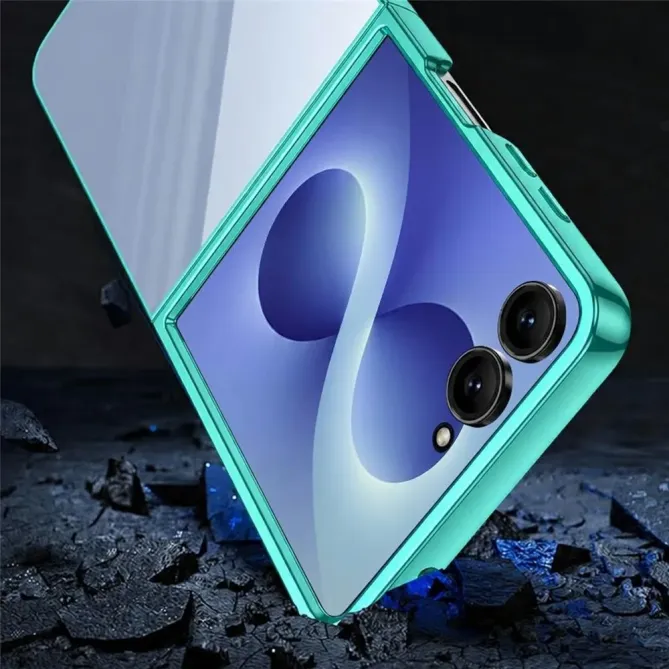 Coque Samsung Galaxy Z Flip 8 Transparente Contour Irisé Touches Ajourées - Couleurs: Noir