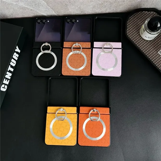 Coque Samsung Galaxy Z Flip 8 Matelassée Charge Magnétique avec Anneau 360° - Couleurs: Rose