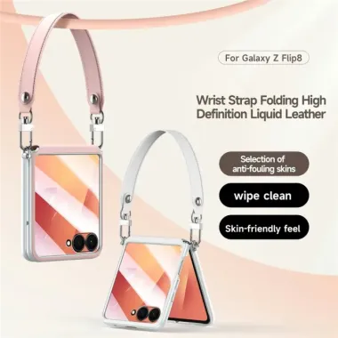 Coque Samsung Galaxy Z Flip 8 SULADA Charnière à Rappel Automatique avec Dragonne - Couleurs: Rose