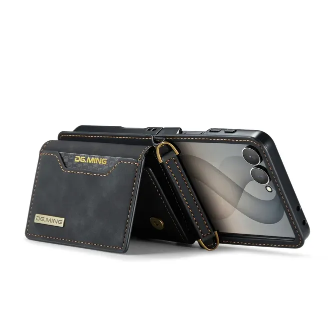 Coque Samsung Galaxy Z Flip 8 Série M2 Pochette Multi-Cartes Amovible - Couleurs: Noir