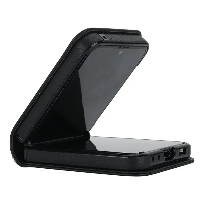 Coque Samsung Galaxy Z Flip 8 Matelassée avec Dragonne et Bandoulière - Couleurs: Noir