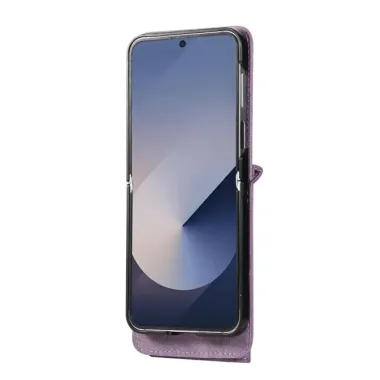 Coque Samsung Galaxy Z Flip 8 Rabat Carte Aimanté avec Anneau - Couleurs: Violet