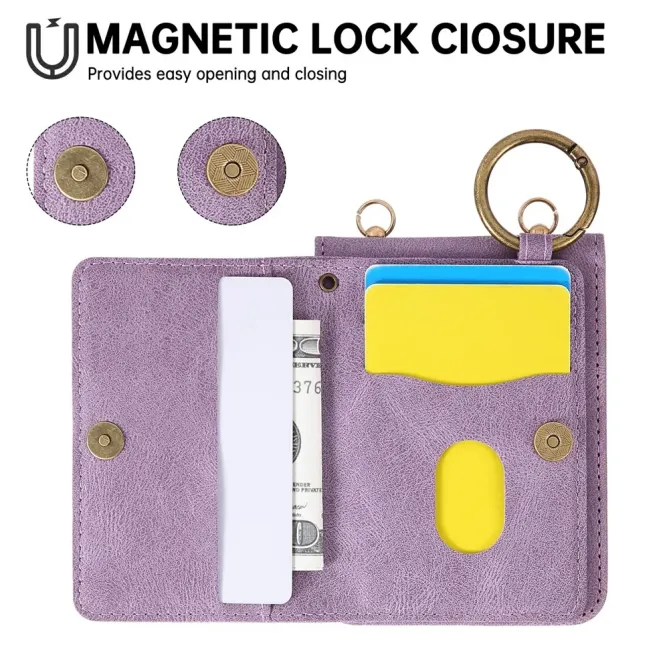 Coque Samsung Galaxy Z Flip 8 Rabat Carte Aimanté avec Anneau - Couleurs: Violet