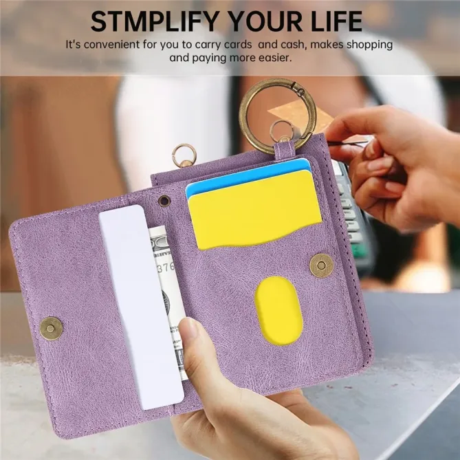 Coque Samsung Galaxy Z Flip 8 Rabat Carte Aimanté avec Anneau - Couleurs: Violet