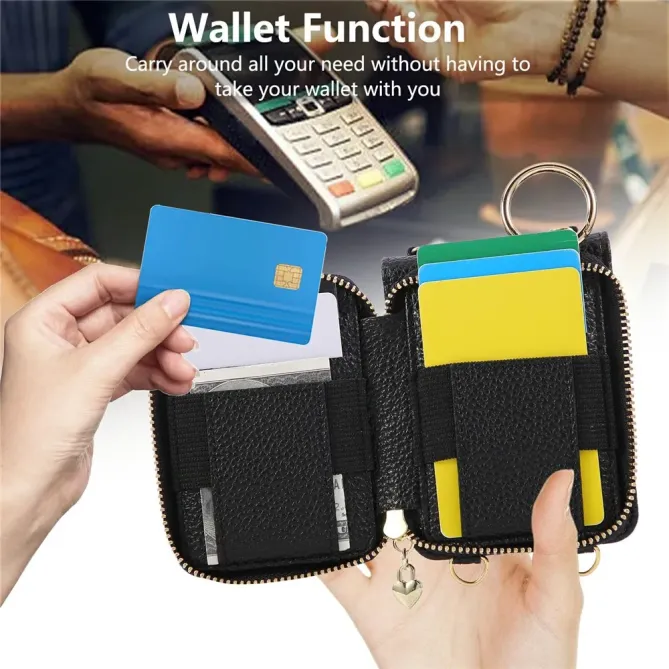 Coque Samsung Galaxy Z Flip 8 Porte-Cartes Zippé Matelassé avec Bandoulière - Couleurs: Noir