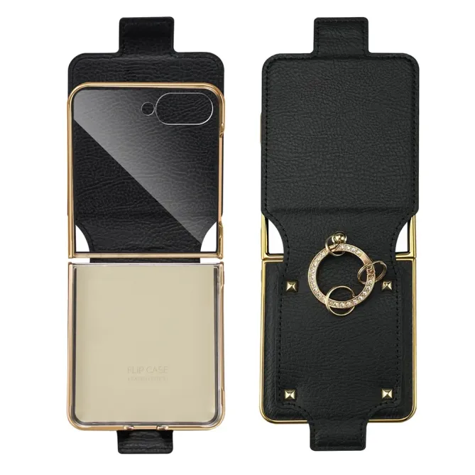 Coque Samsung Galaxy Z Flip 8 ROCK avec Anneau - Couleurs: Noir