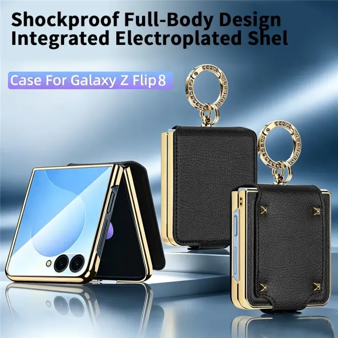 Coque Samsung Galaxy Z Flip 8 ROCK avec Anneau - Couleurs: Noir