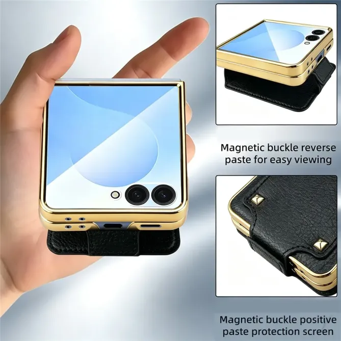 Coque Samsung Galaxy Z Flip 8 ROCK avec Anneau - Couleurs: Noir