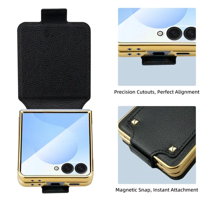 Coque Samsung Galaxy Z Flip 8 ROCK avec Anneau - Couleurs: Noir