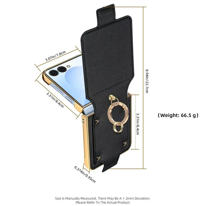 Coque Samsung Galaxy Z Flip 8 ROCK avec Anneau - Couleurs: Noir