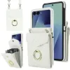 Coque Samsung Galaxy Z Flip 8 Portefeuille Accordéon RFID Matelassé avec Bandoulière - Couleurs: Blanc