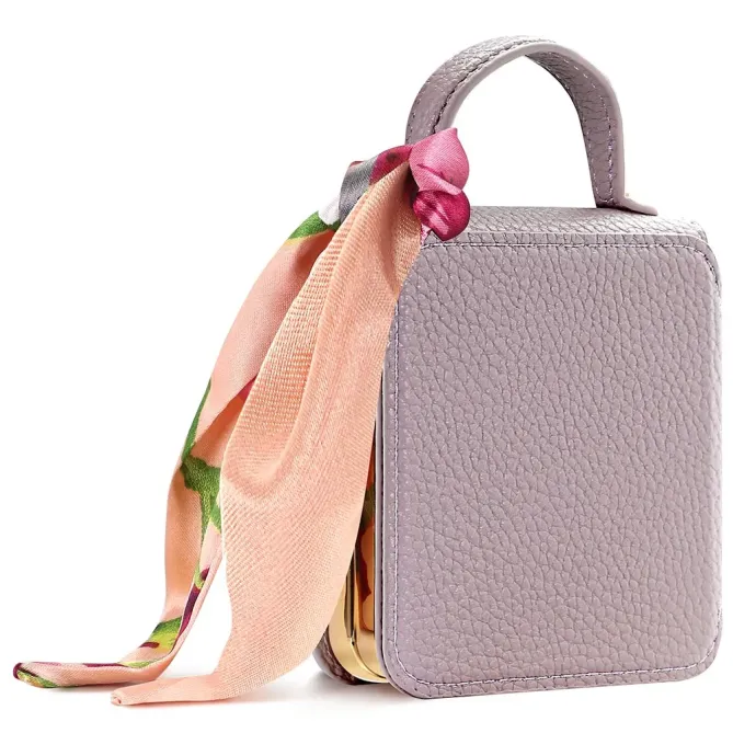 Coque Samsung Galaxy Z Flip 8 Sac de Luxe avec Miroir et Foulard - Couleurs: Or Rose