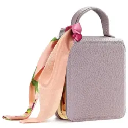 Coque Samsung Galaxy Z Flip 8 Sac de Luxe avec Miroir et Foulard - Couleurs: Or Rose