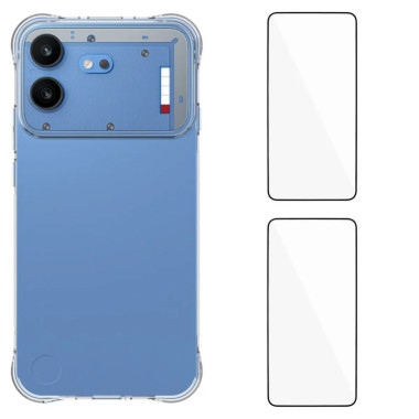 Coque Nothing Phone (4b) Transparente avec 2 Verres Trempés