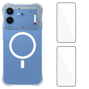 Coque Nothing Phone (4b) Magnétique Transparente avec 2 Films Écran