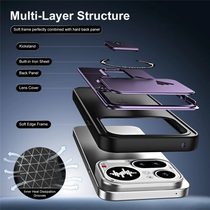 Coque Nothing Phone (4a) Pro Cache-Objectif Coulissant avec Support