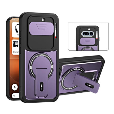 Coque Nothing Phone (4a) Cache-Objectif Coulissant avec Support