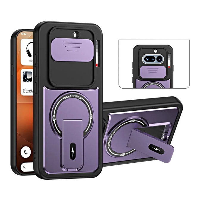 Coque Nothing Phone (4a) Cache-Objectif Coulissant avec Support