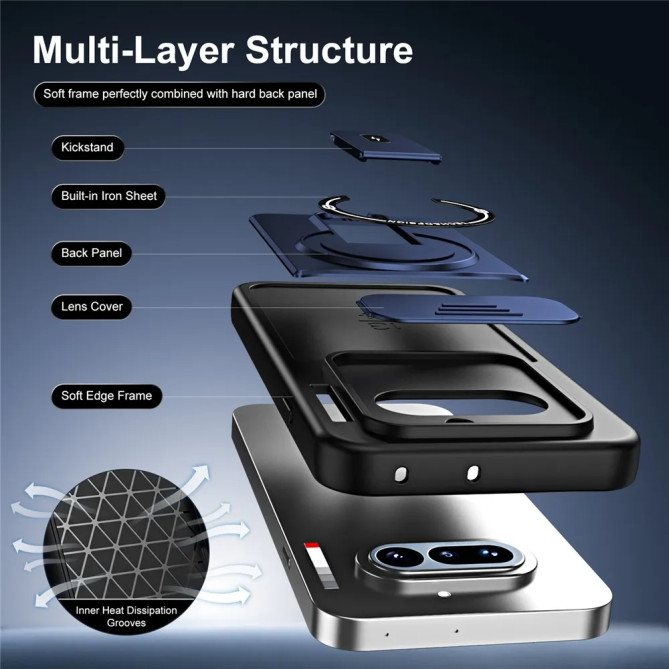 Coque Nothing Phone (4a) Cache-Objectif Coulissant avec Support