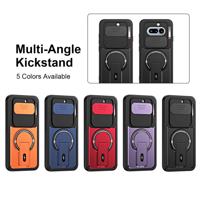 Coque Nothing Phone (4a) Cache-Objectif Coulissant avec Support