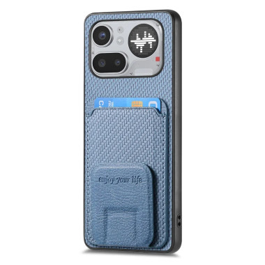 Coque Nothing Phone (4a) Pro Fibre de Carbone avec Porte-Carte et Support