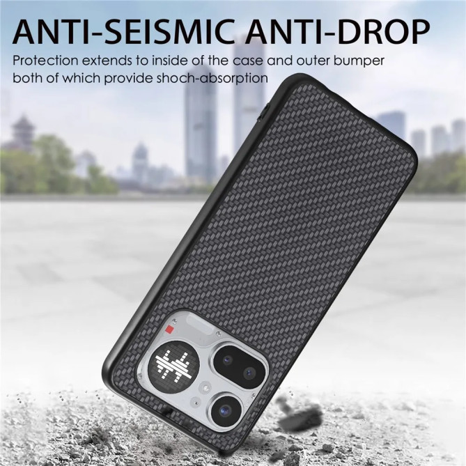 Coque Fibre Carbone Effet Cuir Nothing Phone 4a Pro