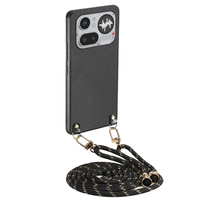 Coque Bandoulière Fibre Carbone Nothing Phone 4a Pro