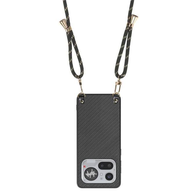 Coque Bandoulière Fibre Carbone Nothing Phone 4a Pro