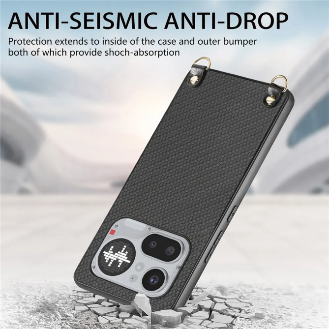 Coque Bandoulière Fibre Carbone Nothing Phone 4a Pro