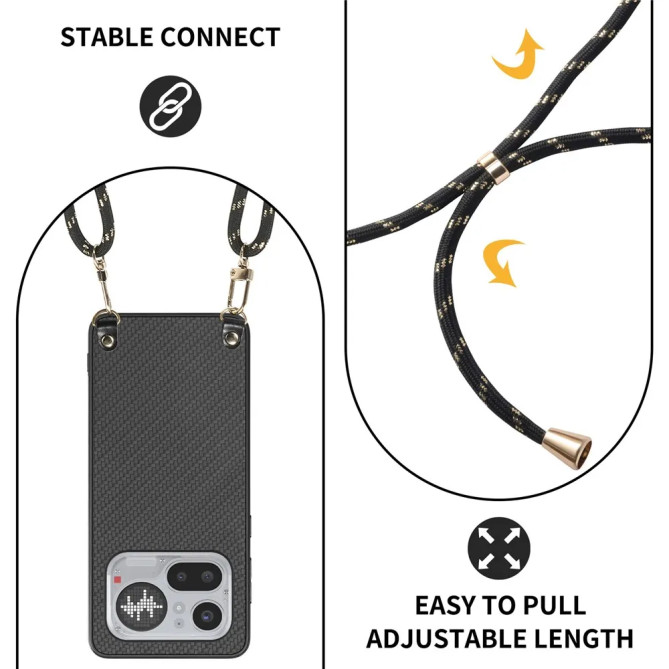 Coque Bandoulière Fibre Carbone Nothing Phone 4a Pro