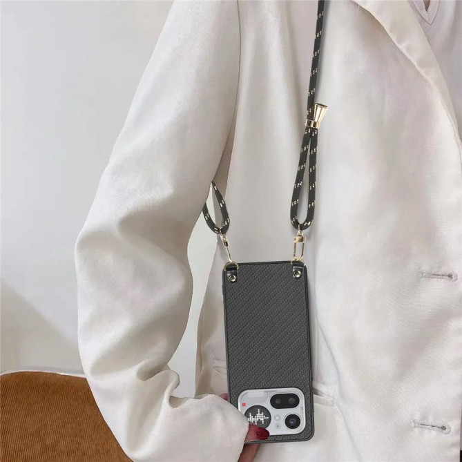 Coque Bandoulière Fibre Carbone Nothing Phone 4a Pro