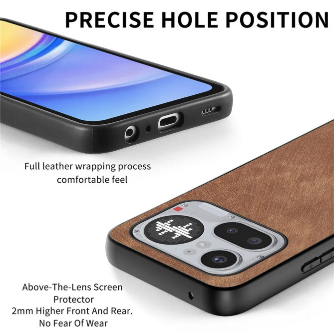 Coque Effet Cuir Rétro Minimaliste Nothing Phone 4a Pro