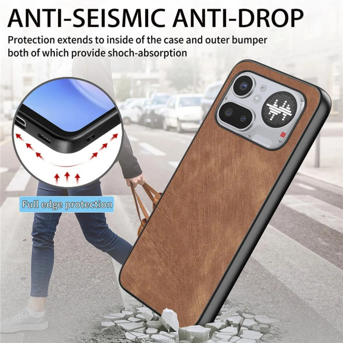 Coque Effet Cuir Rétro Minimaliste Nothing Phone 4a Pro
