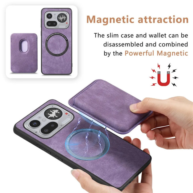 Coque Simili Cuir Rétro Porte-Cartes Nothing 4a Pro